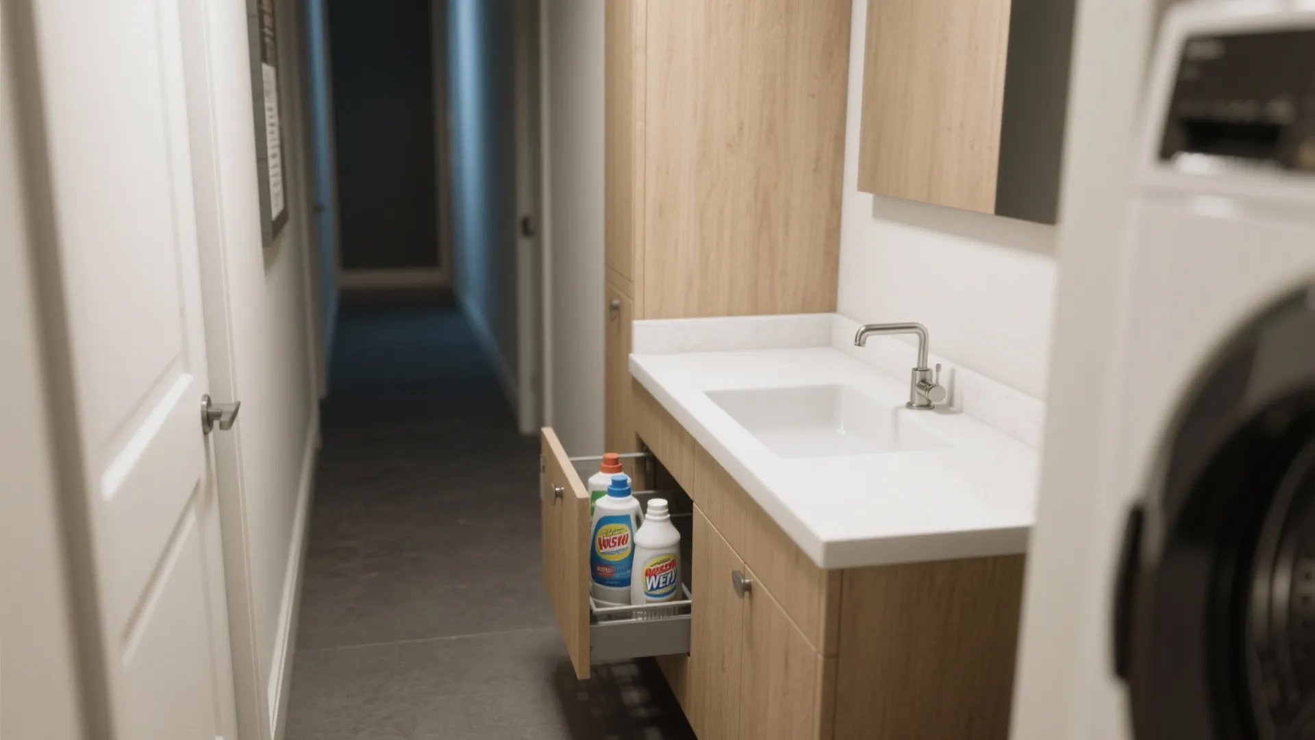 1. Slim Base Cabinet with Integrated Sink