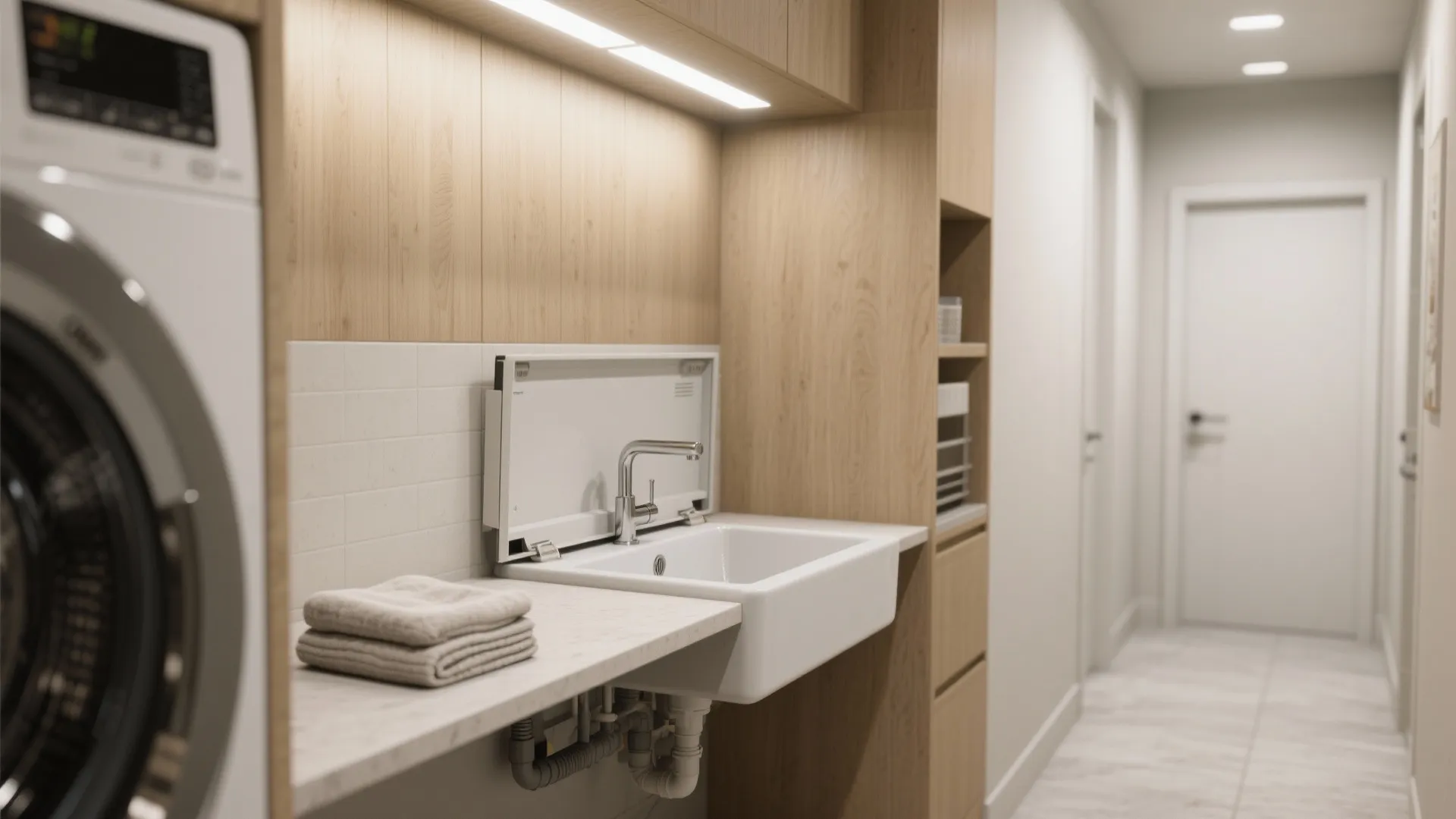 2. Slim sink and folding ledge combo