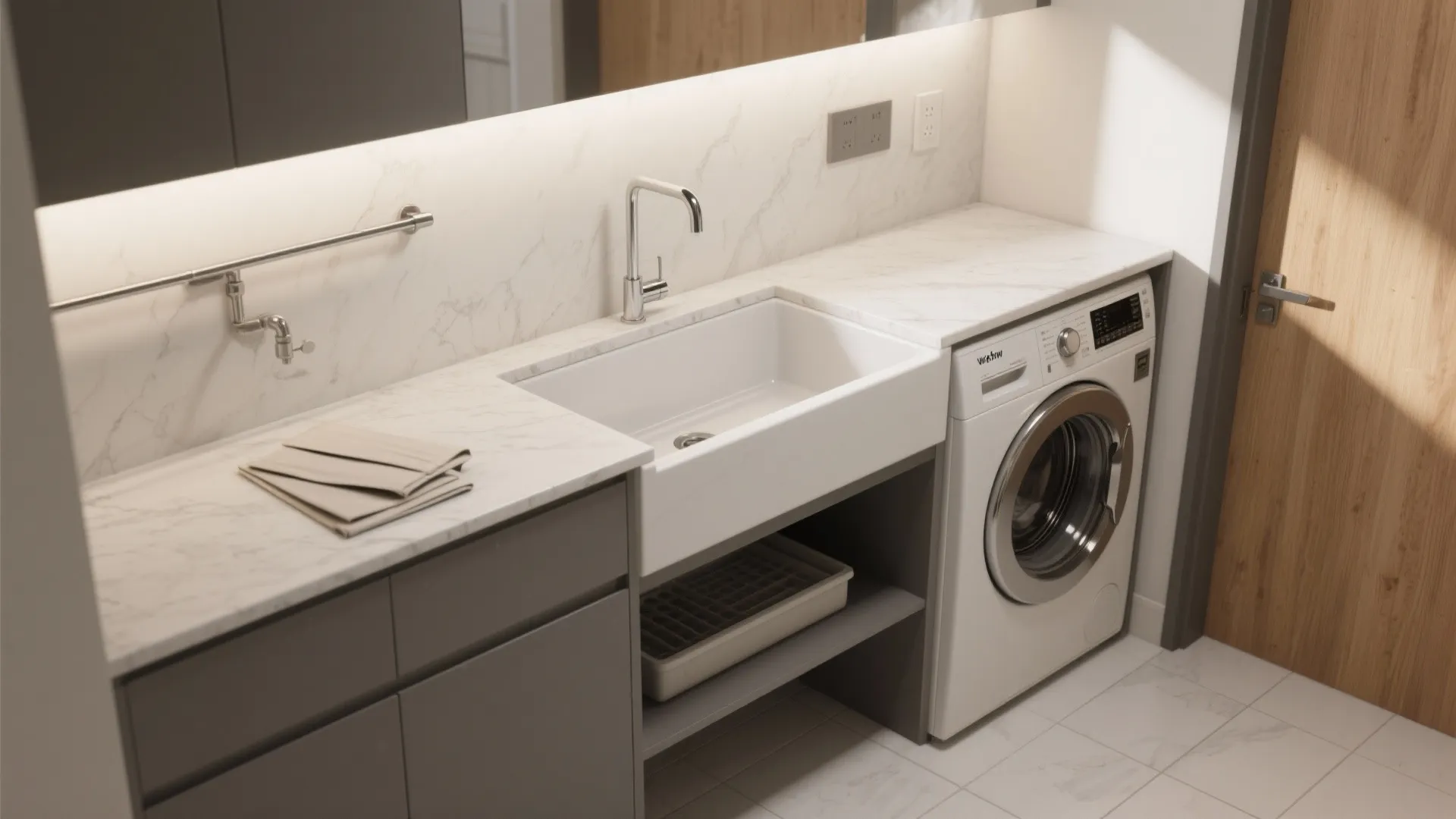 3. Slim Sink & Multipurpose Counter