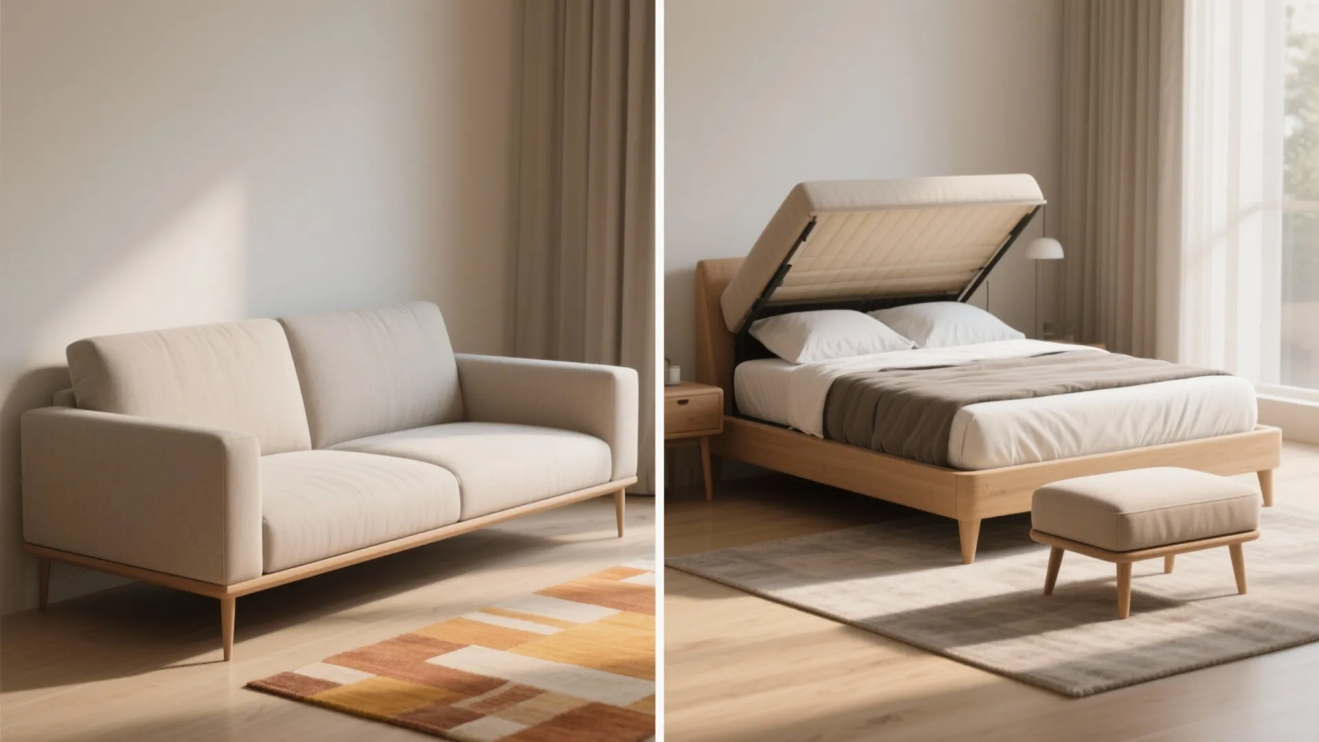 5) Sleeper sofa with a slim frame