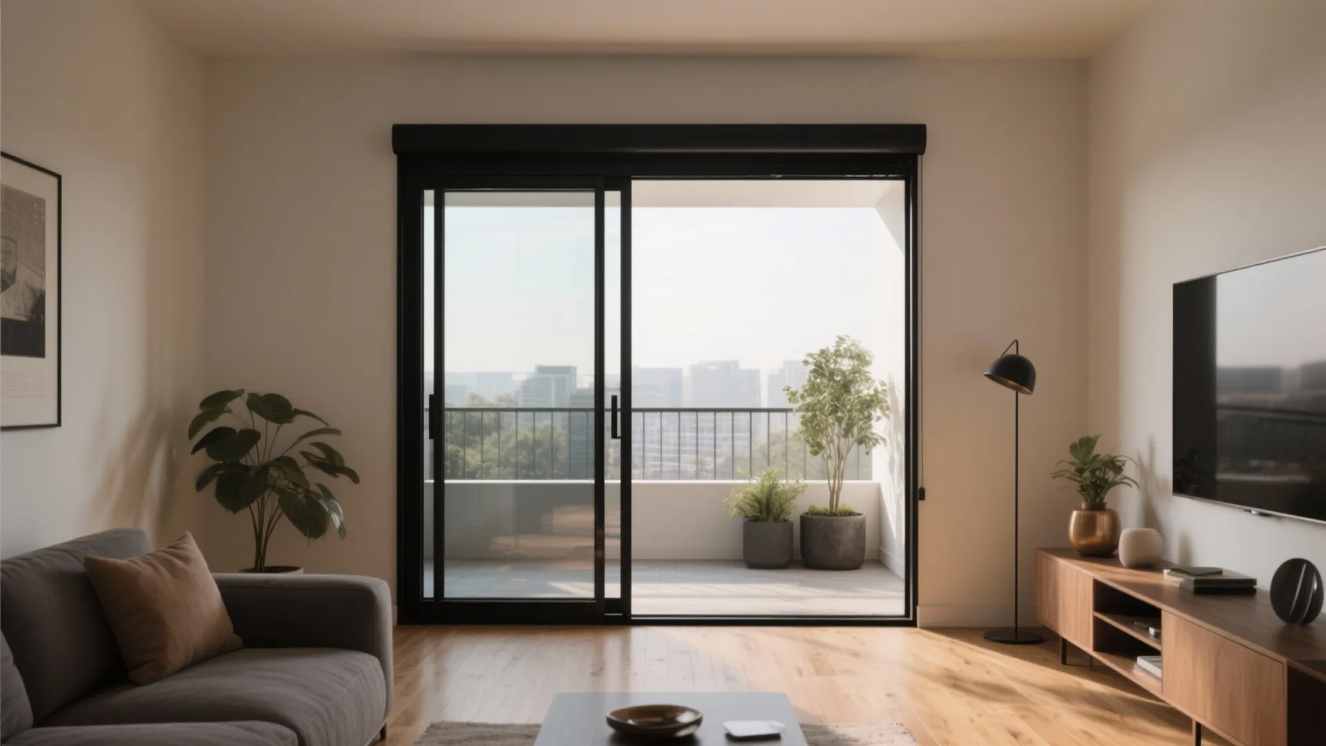 Idea 1: Slim-frame sliders (or a pocket slider) for maximum glass