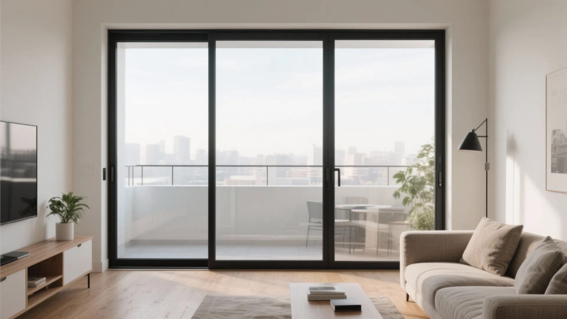 Slim-Frame Sliding Doors, Floor-to-Ceiling Light