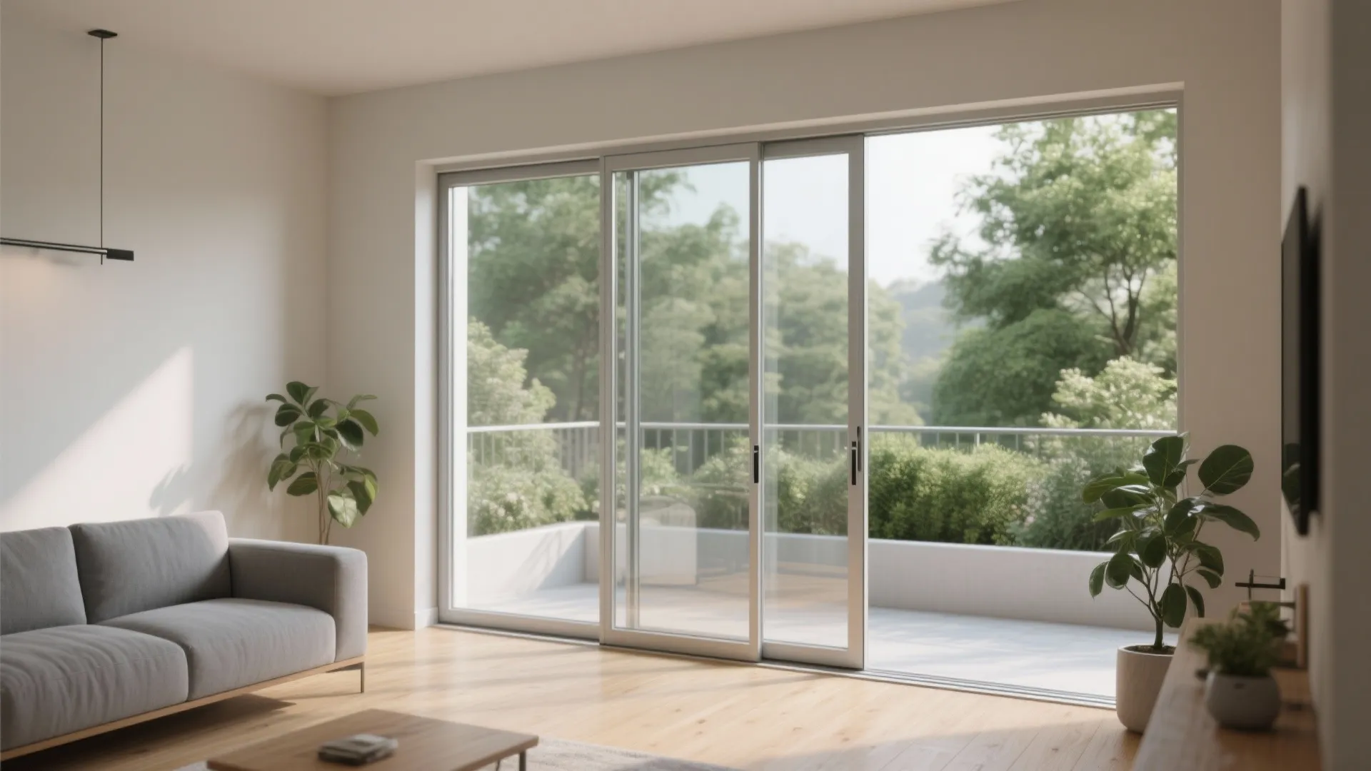 1) Slim-frame sliding doors with low thresholds