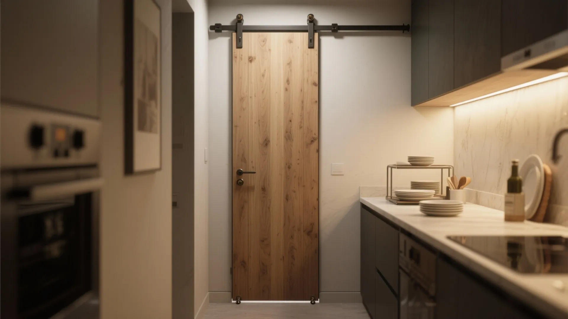 1. Slim sliding doors to save swing space