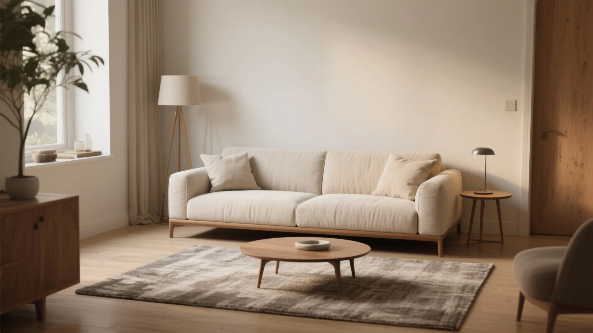 Idea 2: Lean Seating, Generous Rug