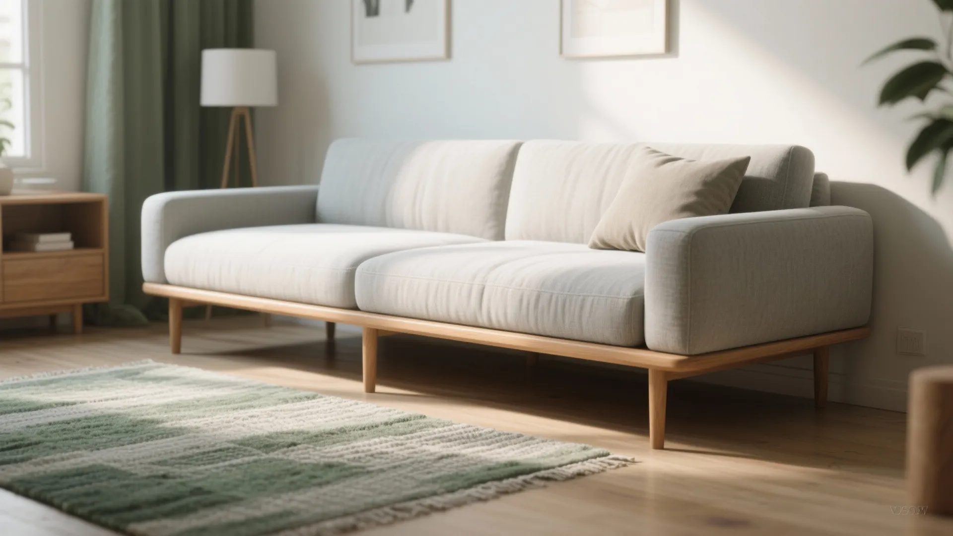1. Choose a slim-profile sofa with legs