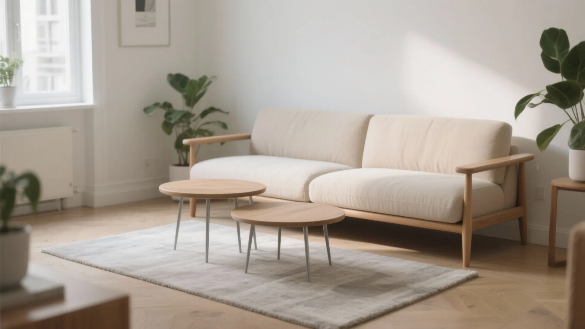 Slim Sofa + Nesting Tables: A Space-Savvy Set