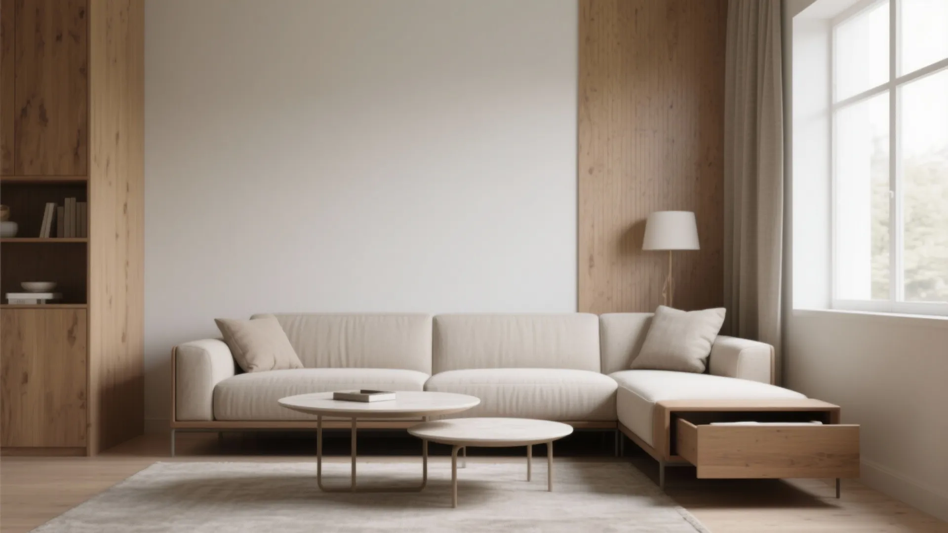 1. Slim Profile Sofa + Nesting Coffee Table