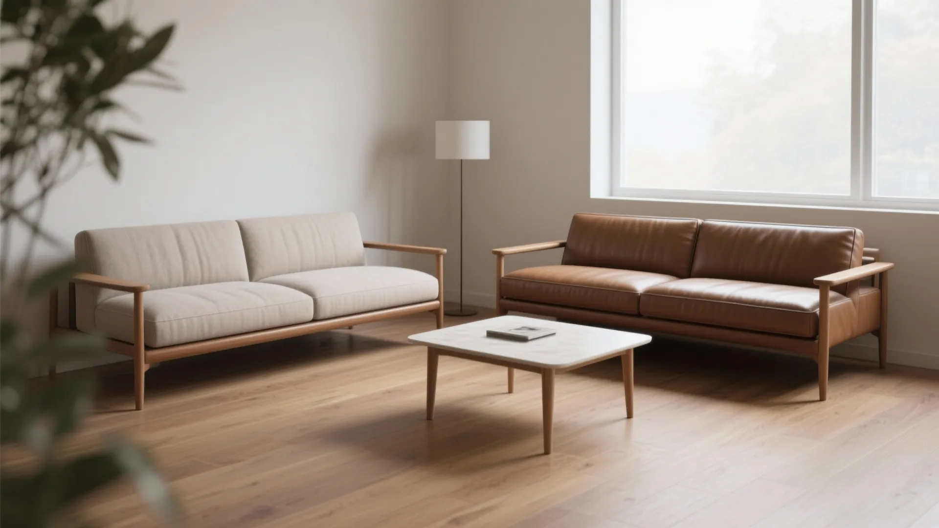 1. Slim-profile sofas and loveseats