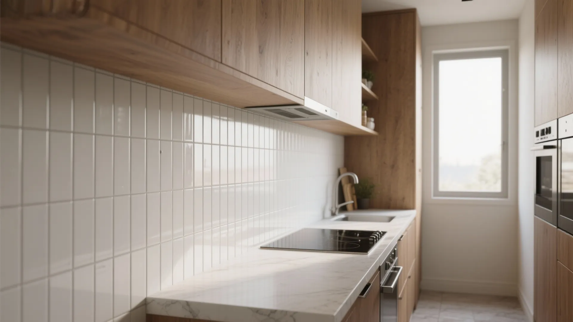 1. Slim Stacked Subway Tiles for Vertical Drama