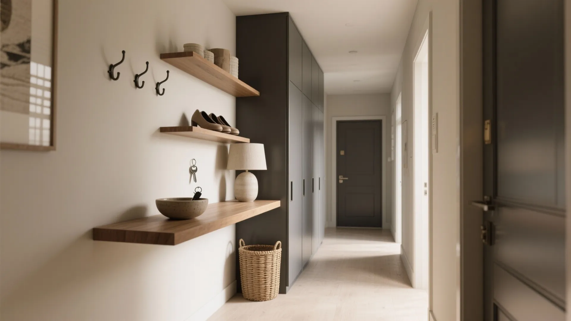 Slim storage that behaves like decor