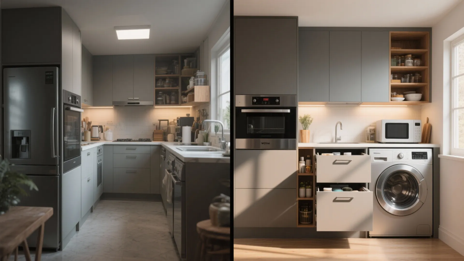 5. Integrate appliances and slim storage solutions