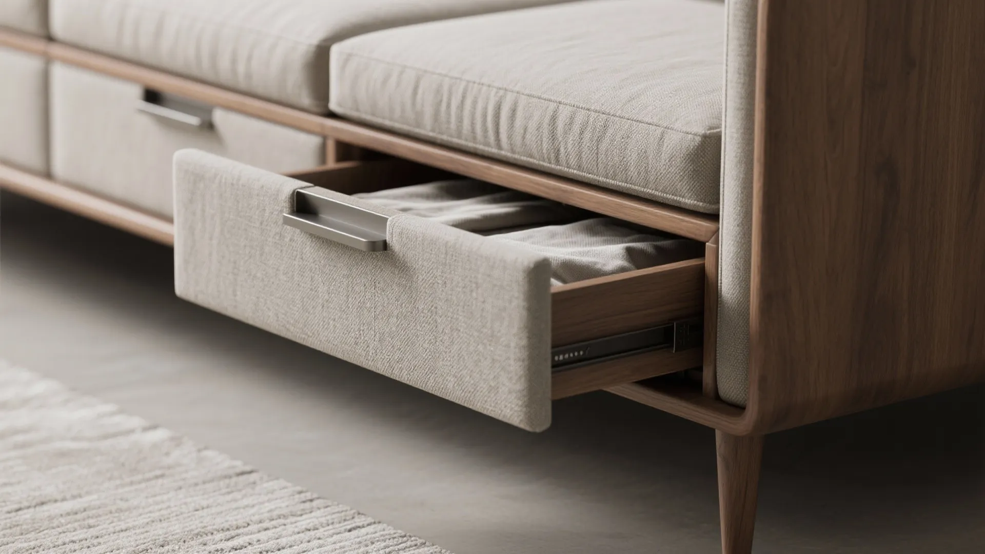 5. Slim-Profile Sectional with Hidden Storage