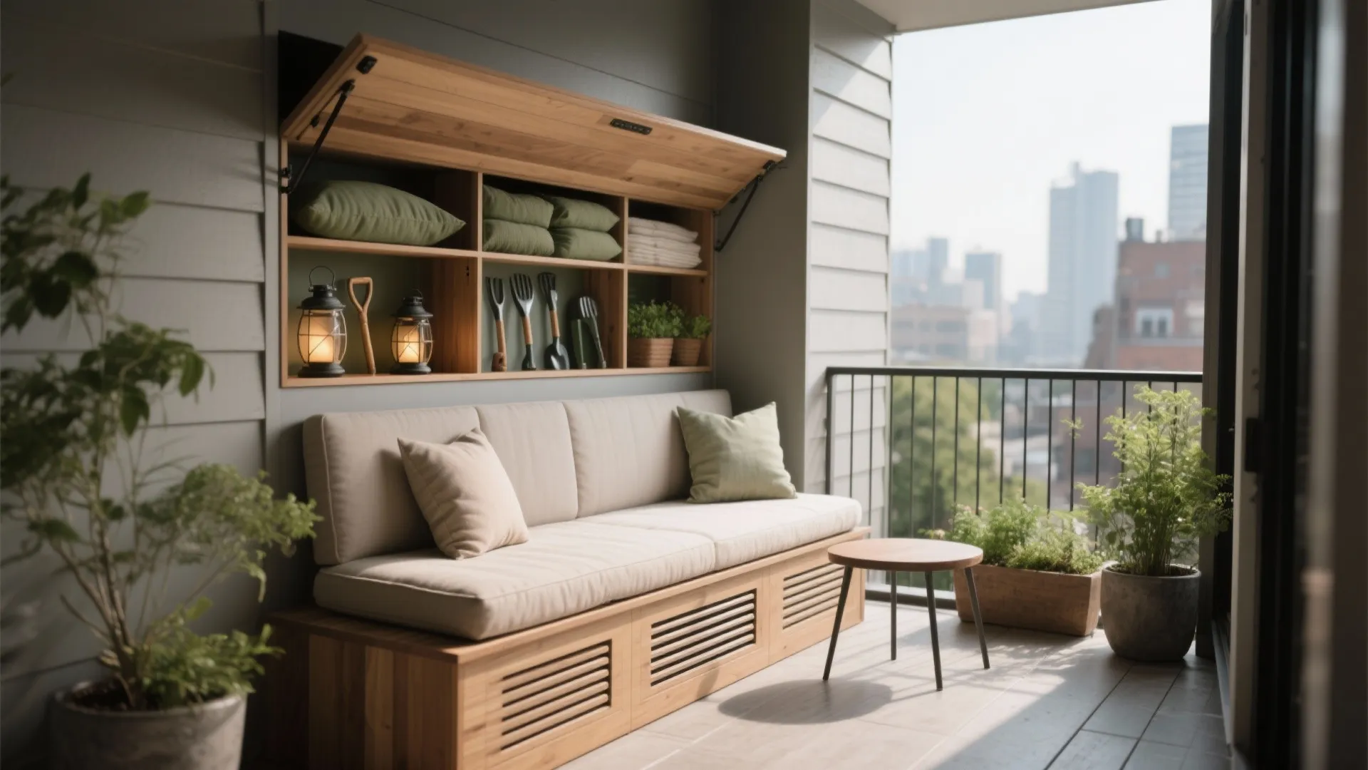 Slim seating with hidden storage