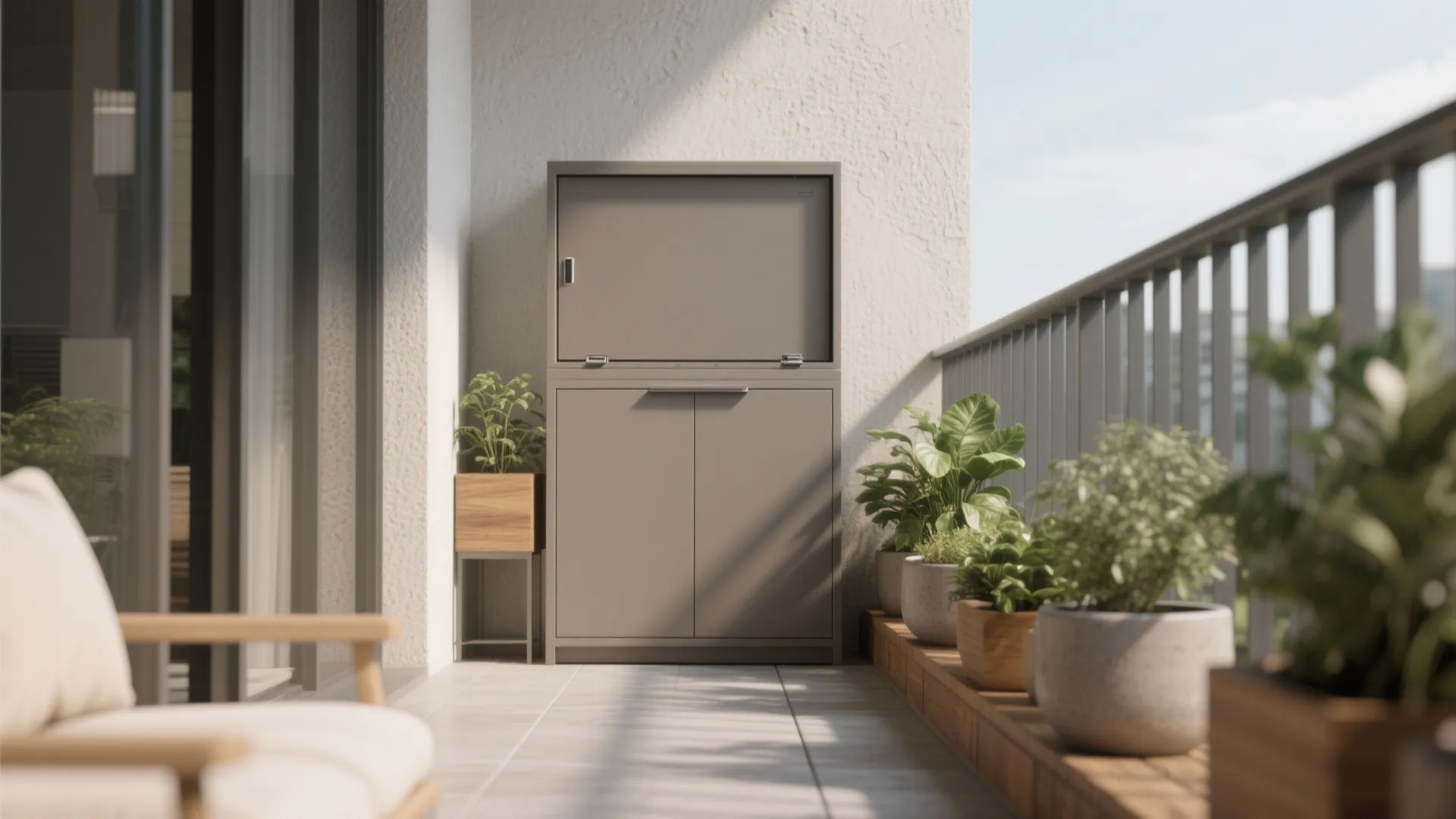 Minimalist Balcony Storage