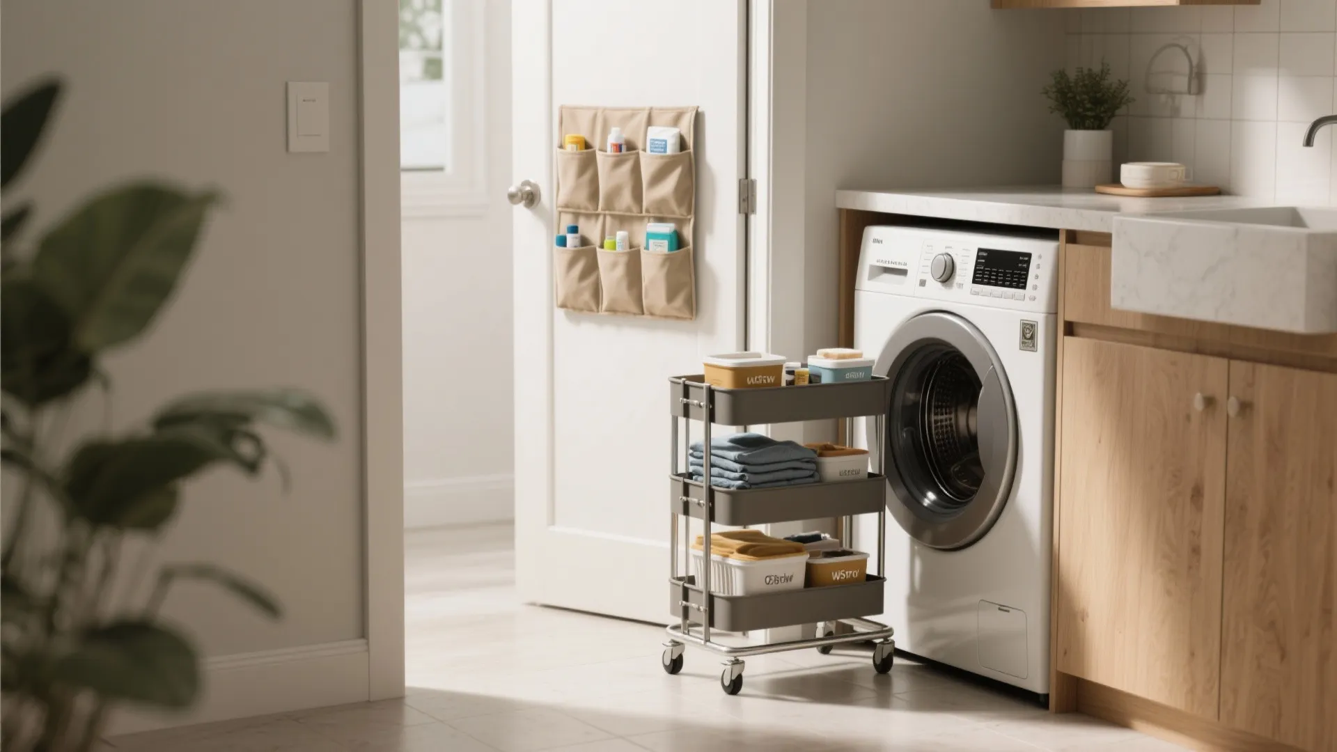 5. Choose slim mobile storage and door-mounted organizers