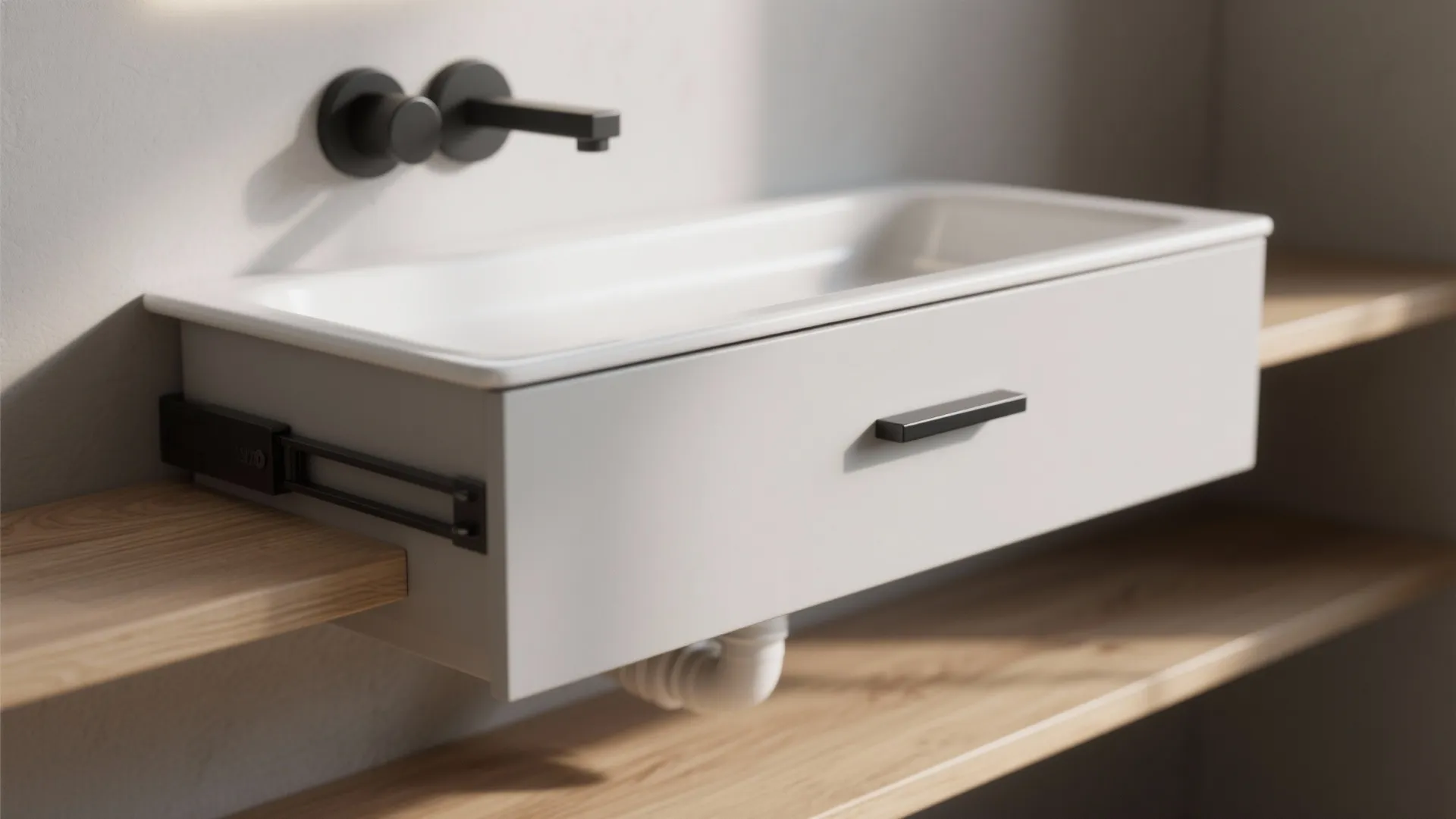 Wall-Mounted Basins with Slimline Storage