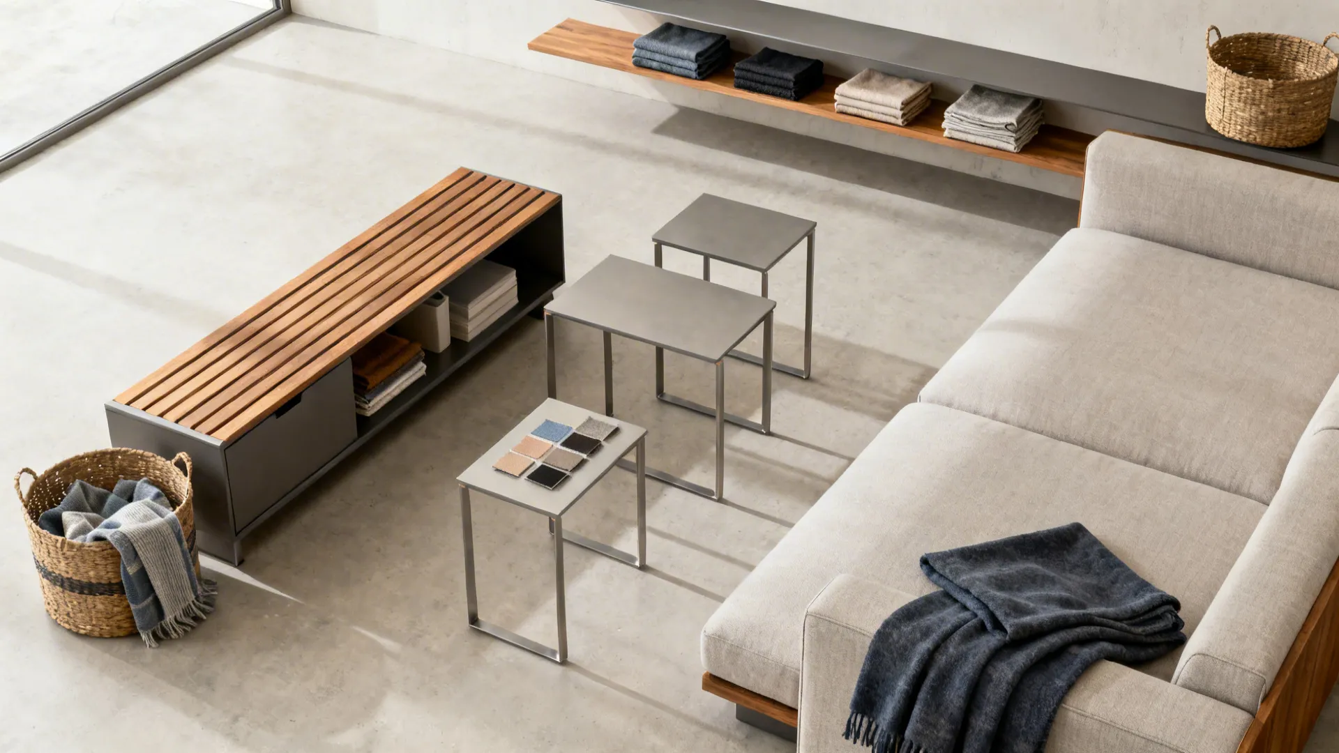 4. Opt for built-in storage or slimline tables