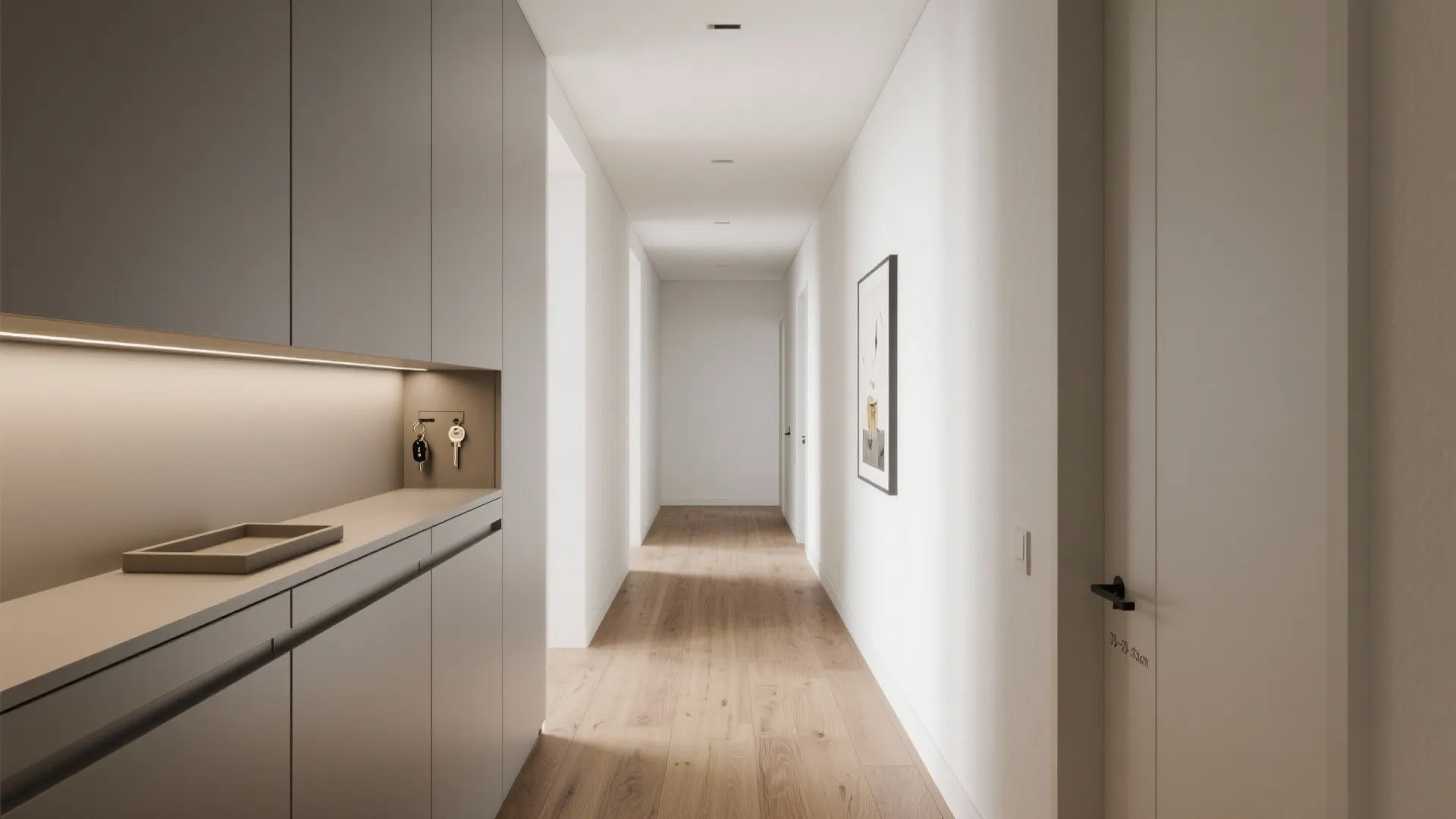 Built-in slim storage that disappears