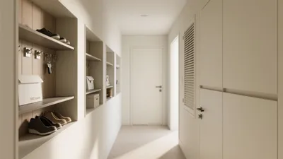Modern Entryway with Built-In Storage