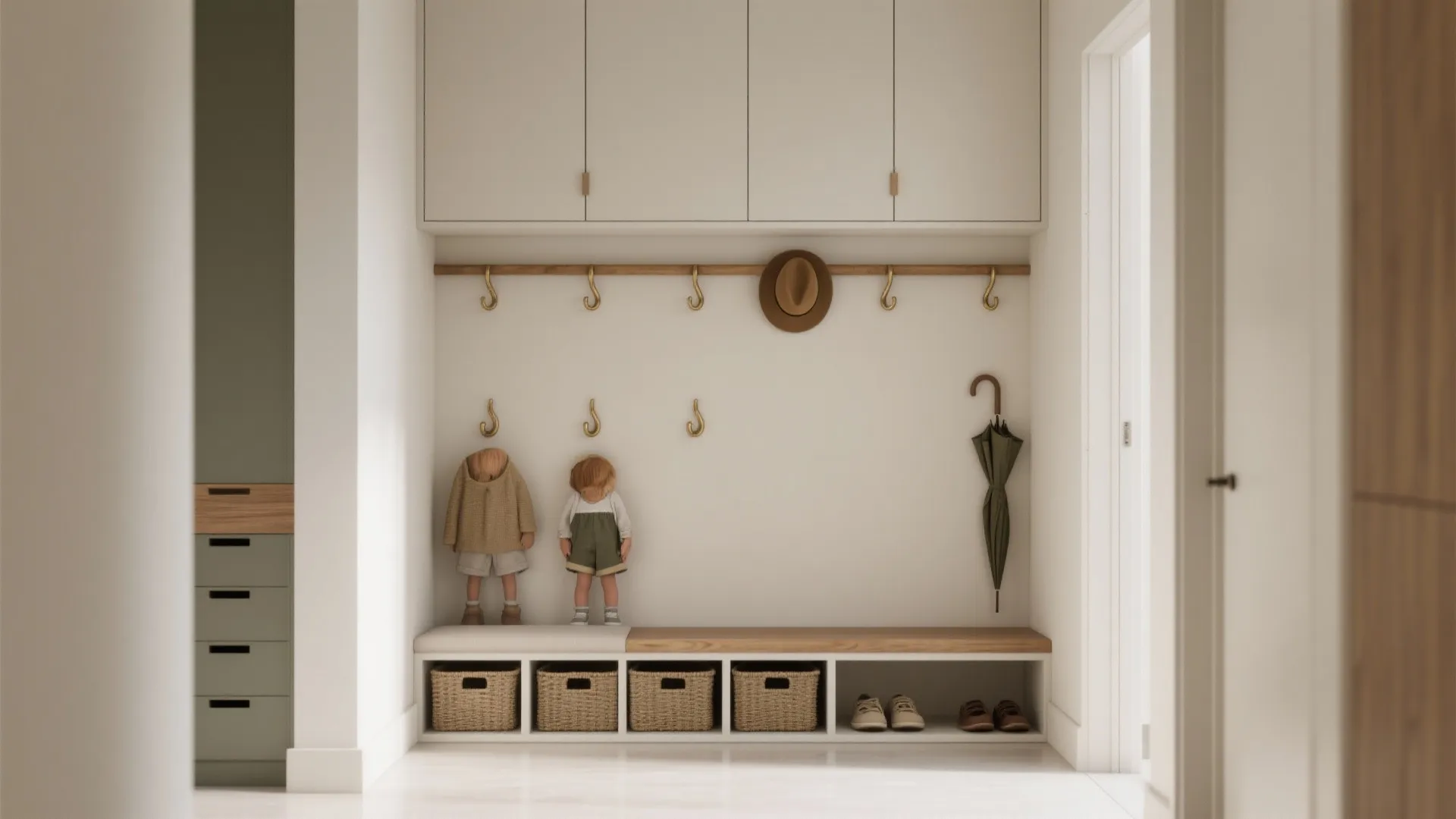 1) Slim Storage Wall That Works Hard