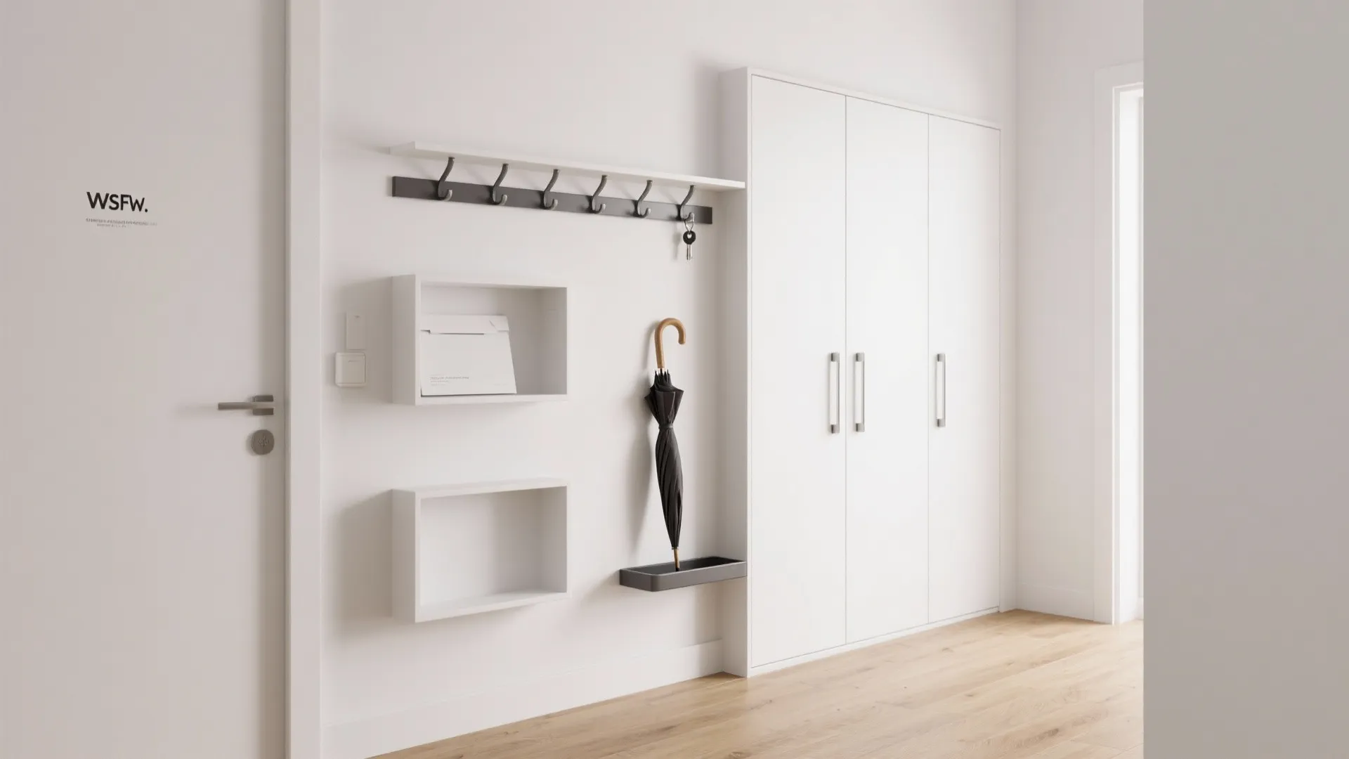 Slim storage walls: hooks, rails, and concealed niches