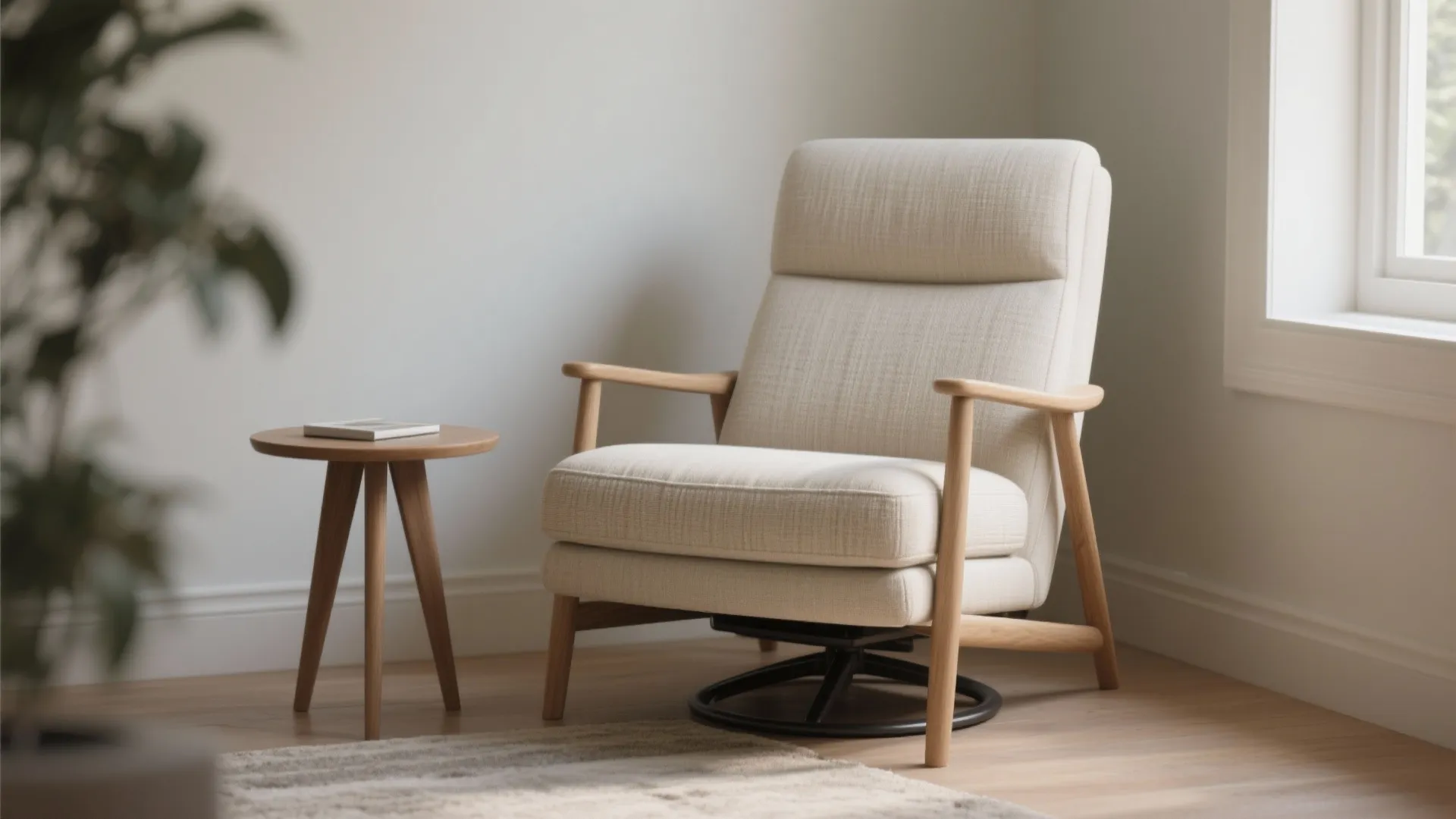 1. Pick a slim-profile swivel recliner