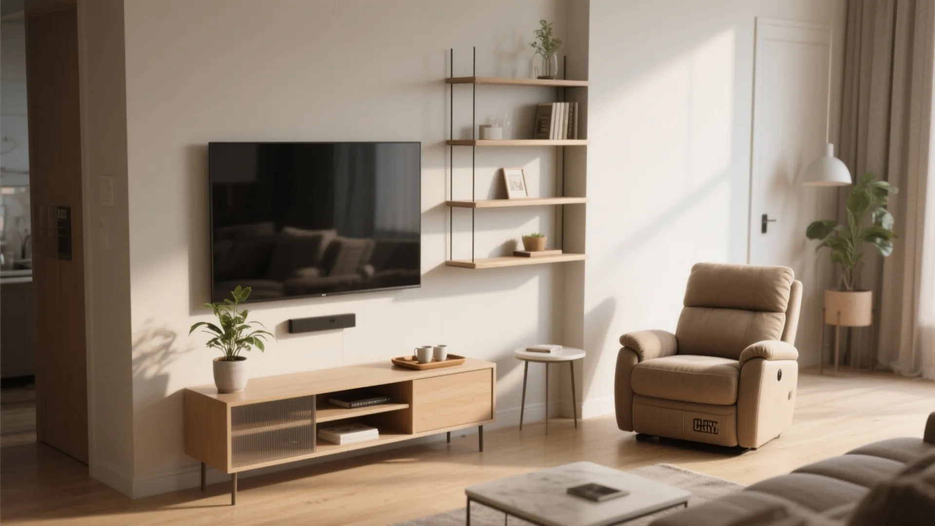 4. Pair with slim tables and vertical storage