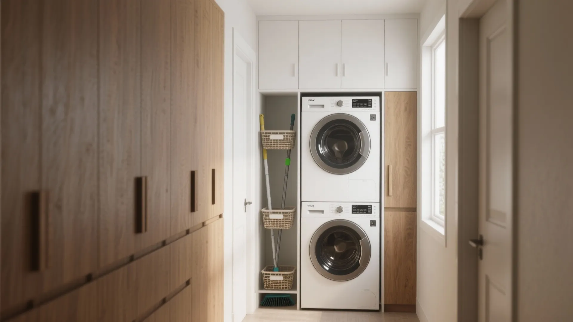 1. Floor-to-ceiling slim cabinets