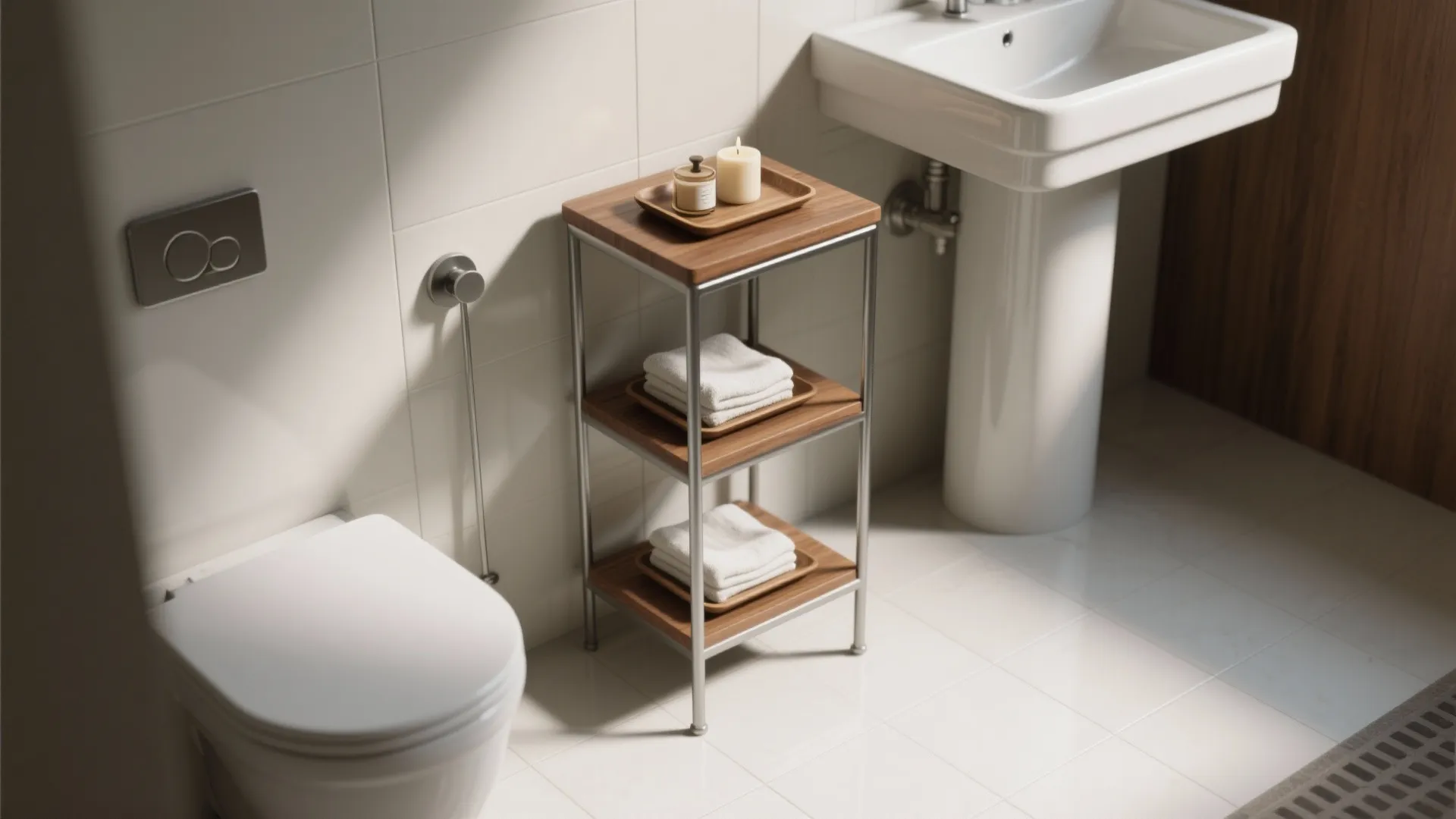 1. Slim tiered side table