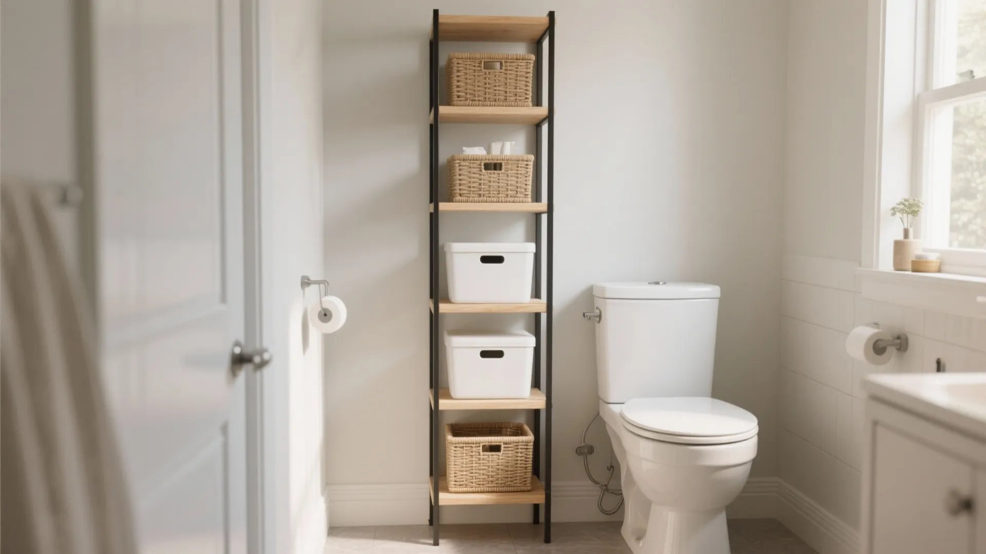 Slim Over-the-Toilet Tower