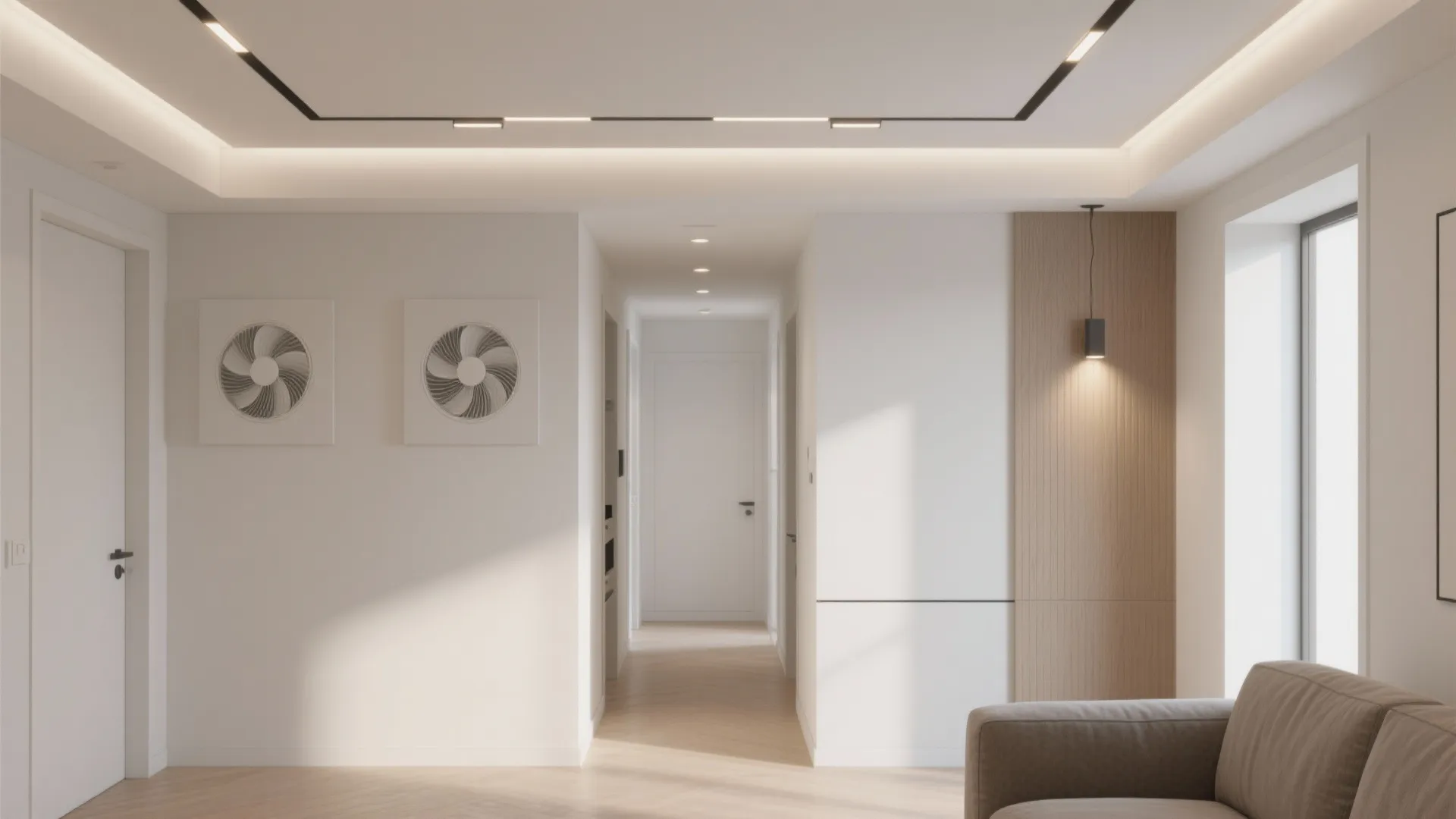 Slim Floating Tray with Integrated Lights