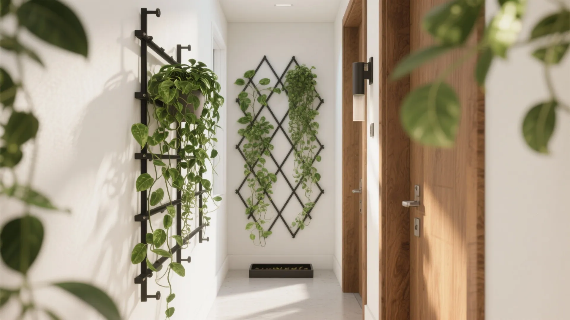 1) Slim Trellis Grid with Climbing Vines