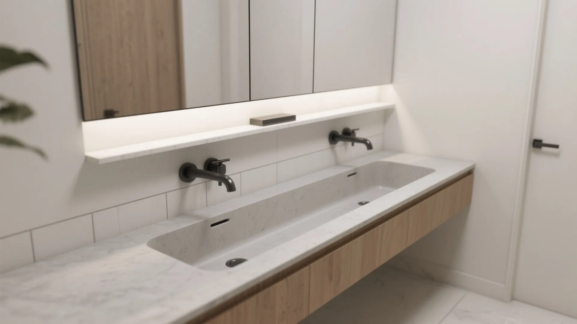 Slim Trough Sink For Shared Use
