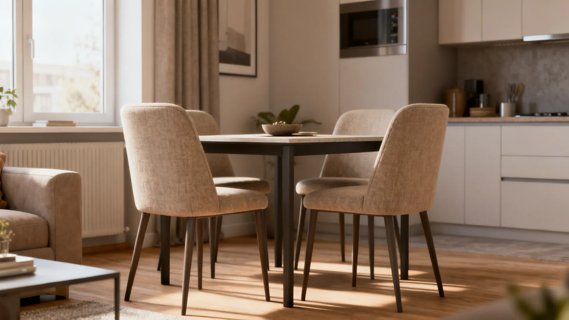 5. Slim Profile Upholstered Chairs