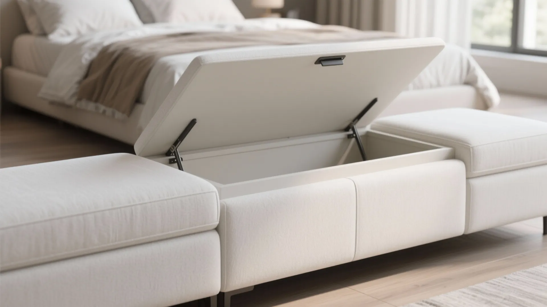 1. Slim Upholstered Bench with Hidden Storage
