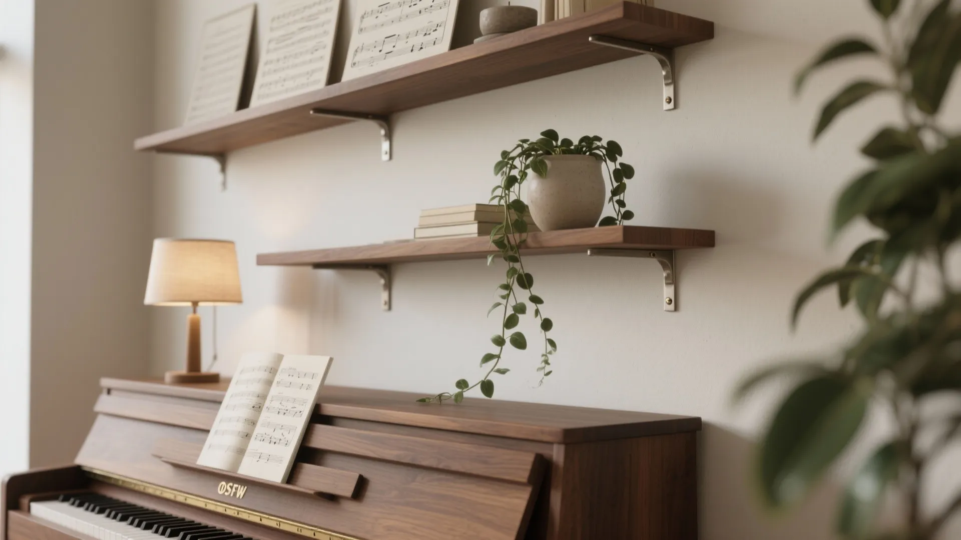 2. Slim Upright with Floating Shelves