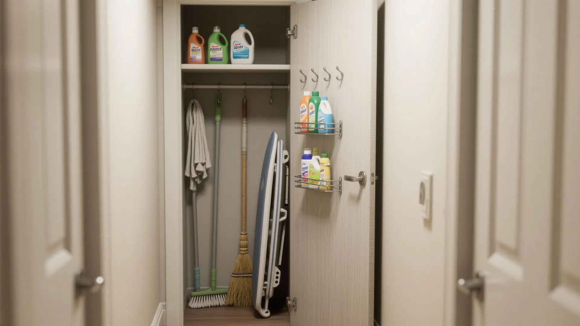4. Slim utility closets and door-mounted storage