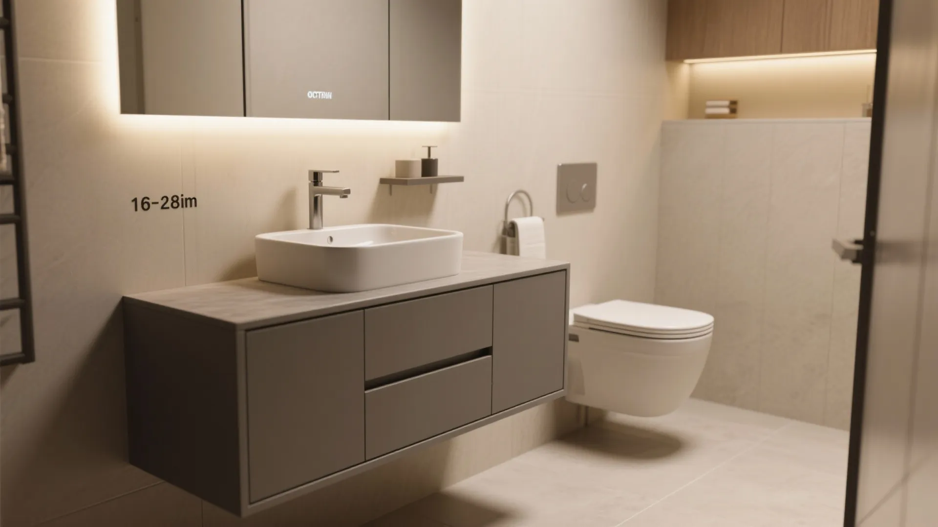 2. Slim, smart vanities and wall-hung fixtures