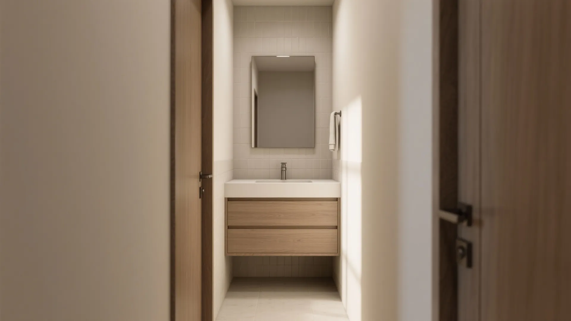 3. Slim Vanity with One Drawer