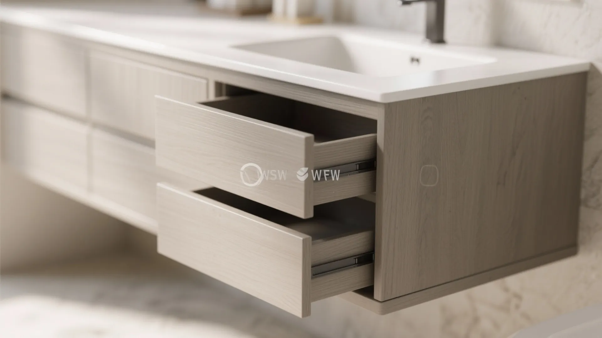 Idea 2: Slim Vanity With Hidden Drawers