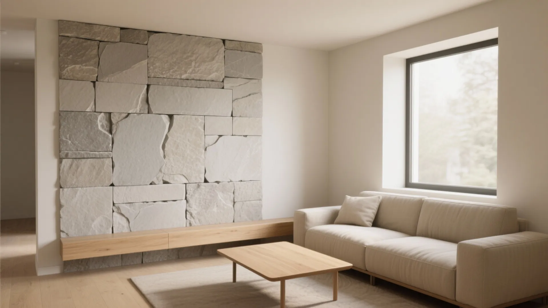 Slim Stone Veneer Feature Wall