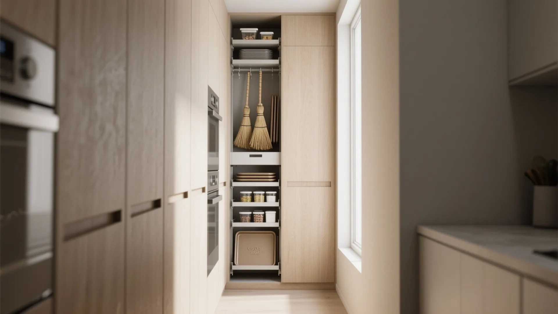 1. Slim vertical cabinets: stack up, don’t spread out