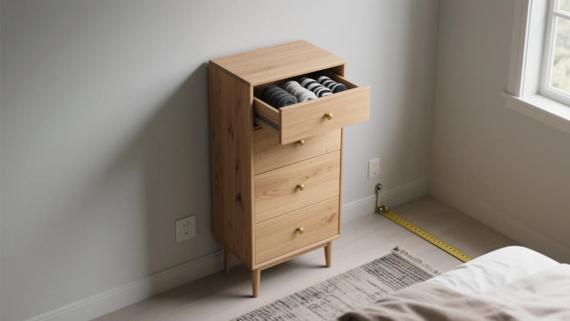 1. Slim vertical dresser: go tall, not wide