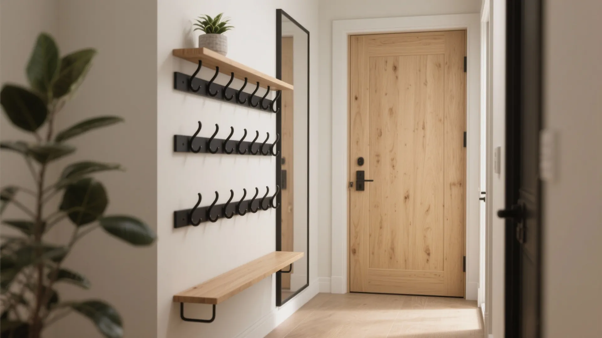 Slim vertical hall trees