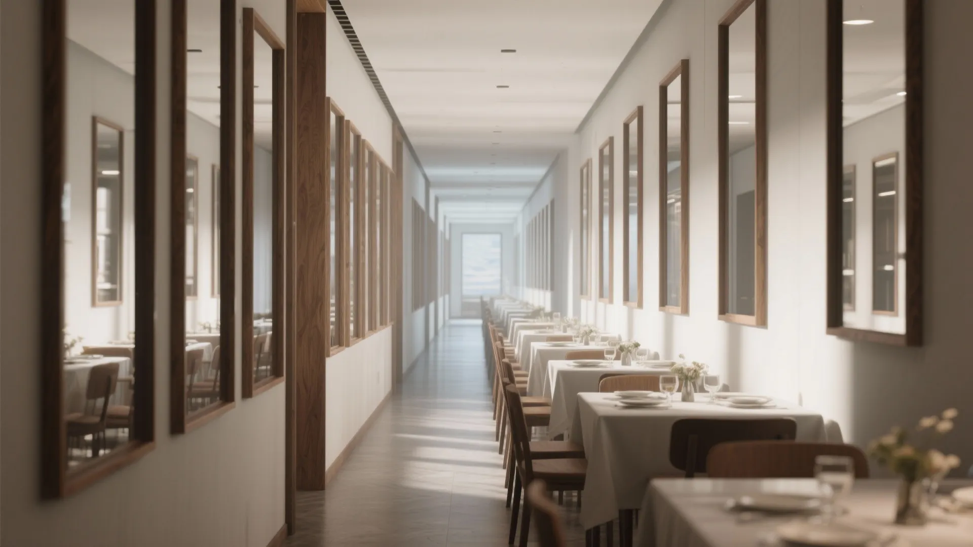 5. Slim vertical mirrors to lengthen a narrow room