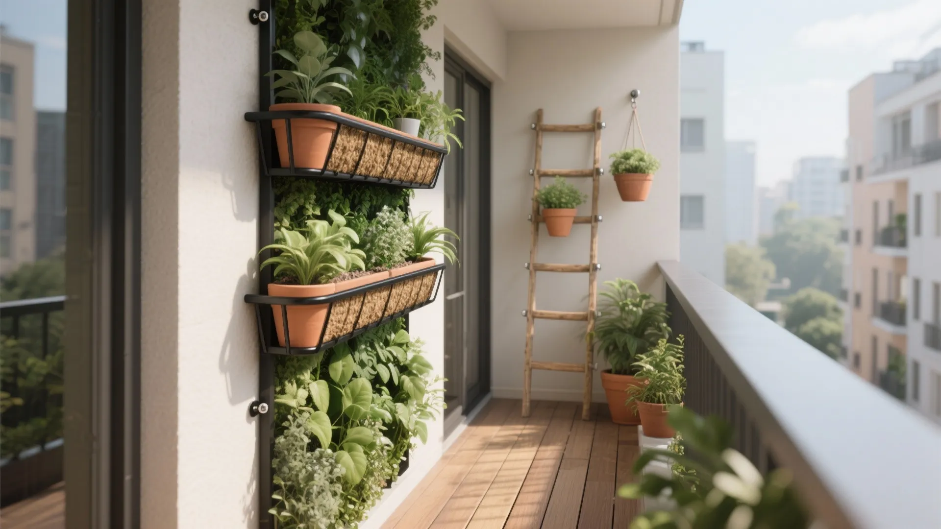 Vertical garden for slim balconies