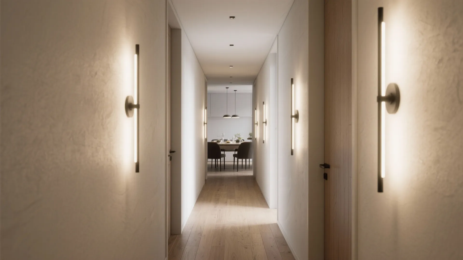5. Slim Vertical Sconces for Narrow Walls