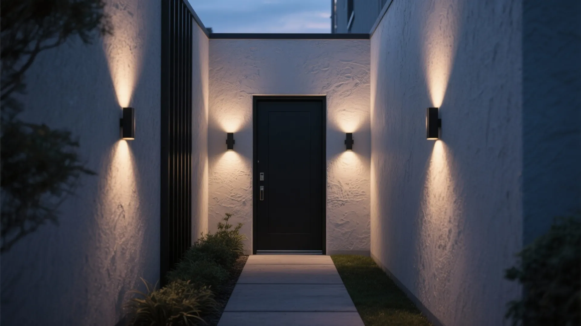 1. Slim Vertical Sconces for Narrow Entrances