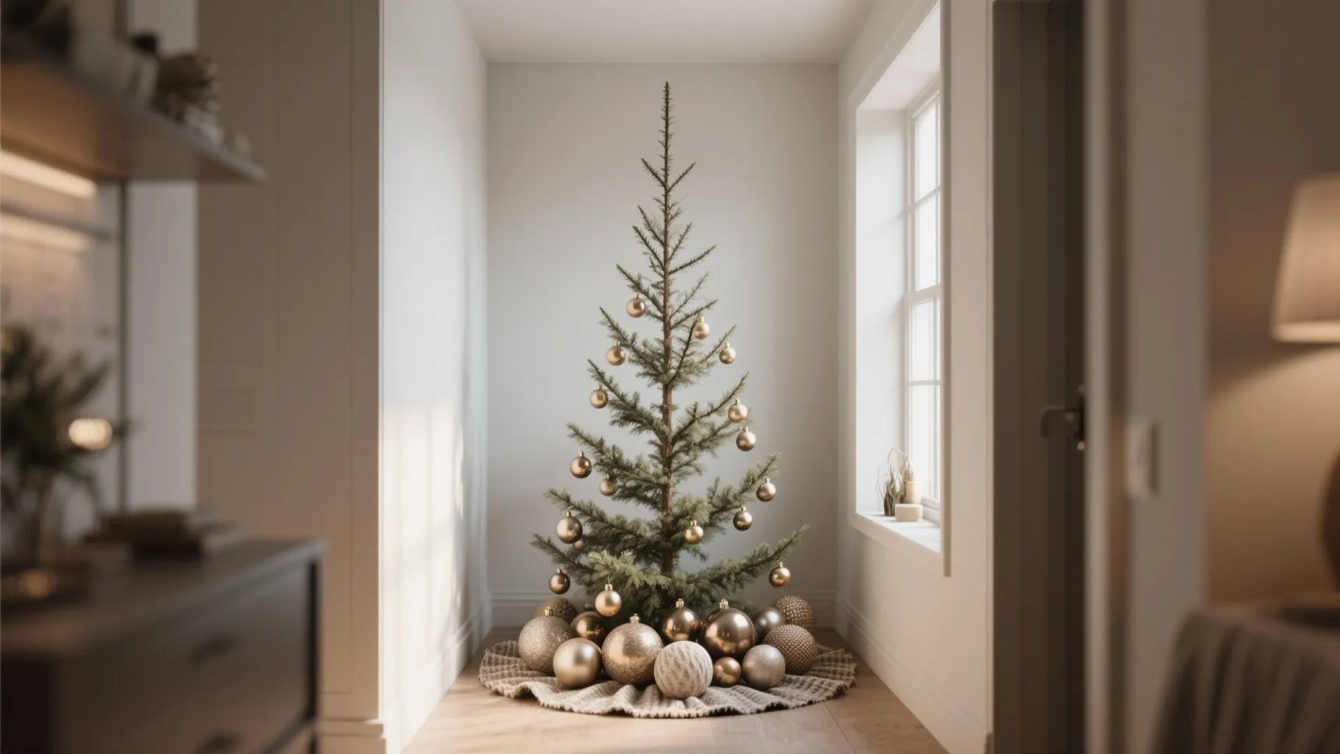 Slim vertical tree for skinny alcoves